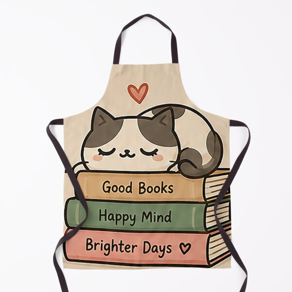 Item preview, Good Books Happy Mind | Cute Sleeping Cat Book Lover Design designed and sold by Sara-Ai.