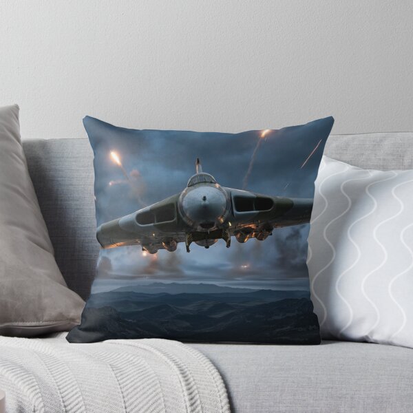 Item preview, Ilustración de las bengalas Vulcan de la RAF en las montañas al anochecer designed and sold by Airpower Art.