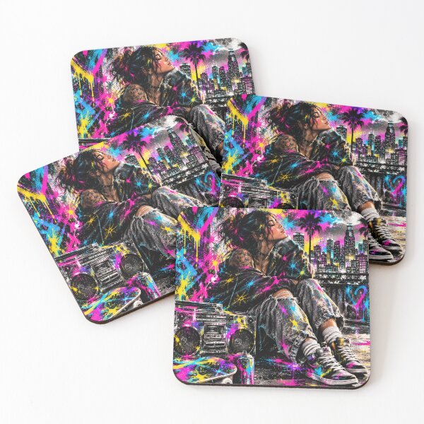Item preview, Neon Street Dreams - Urban Graffiti Girl designed and sold by Personiq Kaleido.