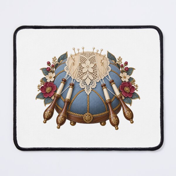 Item preview, Bobbin Lace Maker Pillow and Bobbins Art designed and sold by UrbanCanvvas.