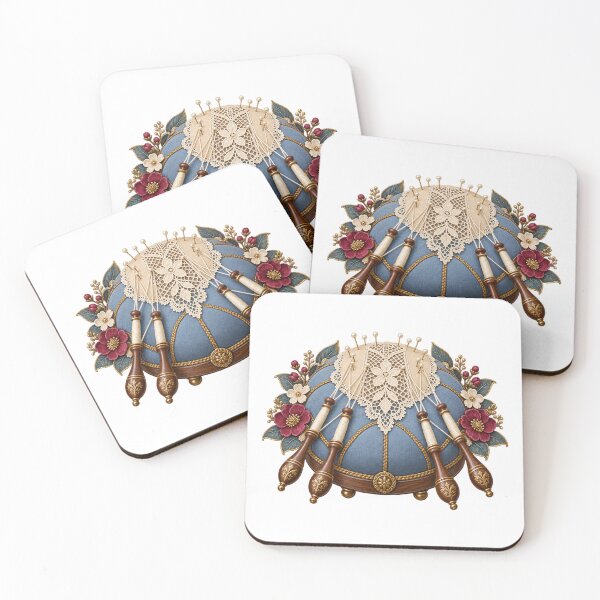 Item preview, Bobbin Lace Maker Pillow and Bobbins Art designed and sold by UrbanCanvvas.