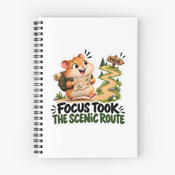 Item preview, Focus Took the Scenic Route – Funny Distracted Hamster Humor Sticker designed and sold by biomood.