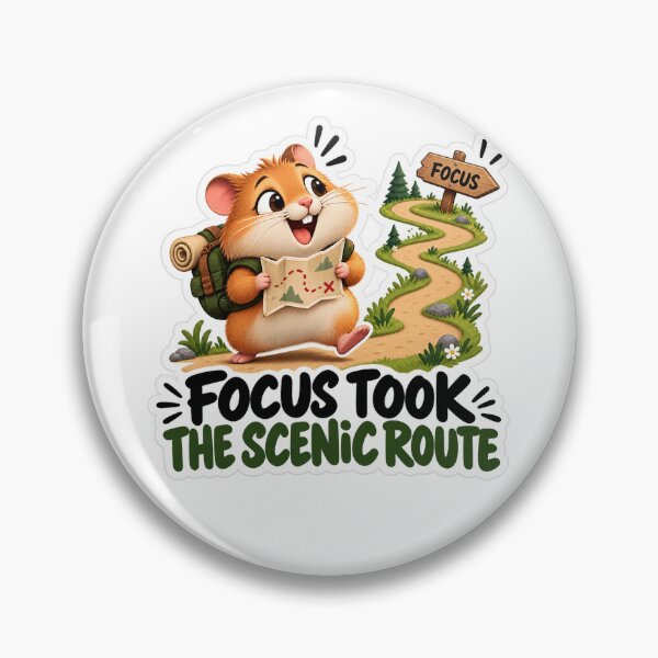 Item preview, Focus Took the Scenic Route – Funny Distracted Hamster Humor Sticker designed and sold by biomood.