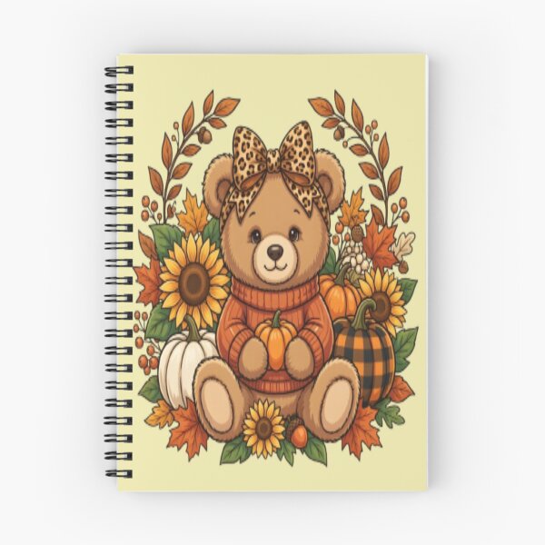 Item preview, Cute Teddy Bear In Autumn Sweater Pumpkin Wreath designed and sold by FABIOLA1970.