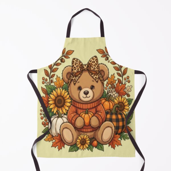 Item preview, Cute Teddy Bear In Autumn Sweater Pumpkin Wreath designed and sold by FABIOLA1970.