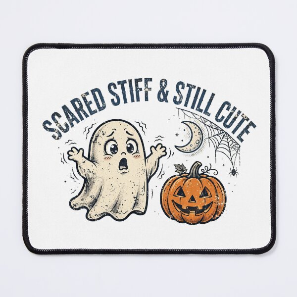 Item preview, Scared Stiff And Still Cute Ghost Halloween Tee designed and sold by Worn and Witty.