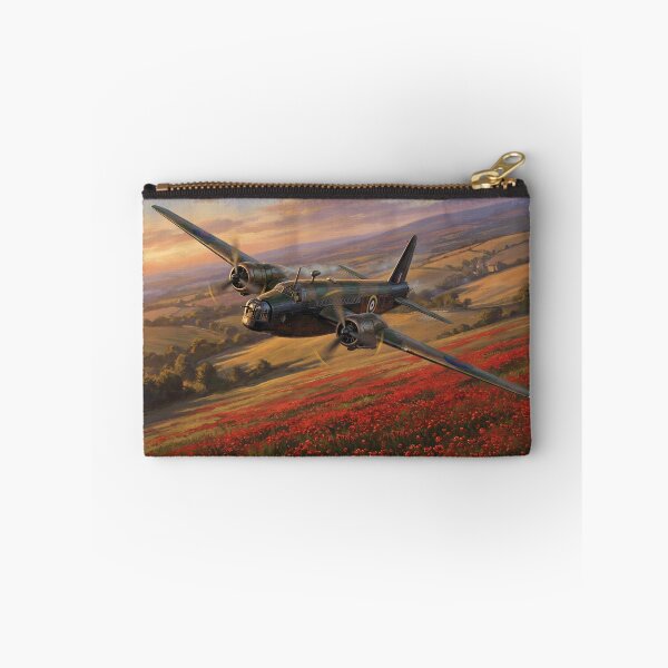 Item preview, RAF Wellington Poppy Field Sunset Illustration designed and sold by Airpower Art.