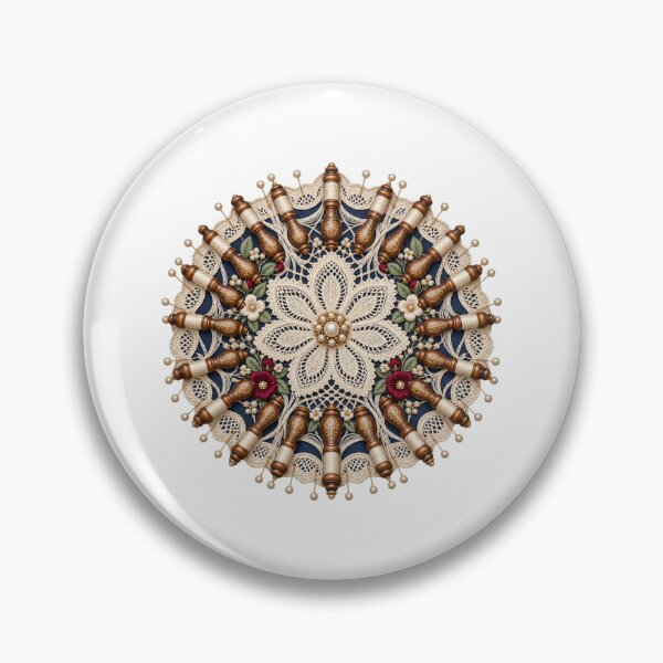 Item preview, Heirloom Bobbin Lace Floral Medallion designed and sold by UrbanCanvvas.