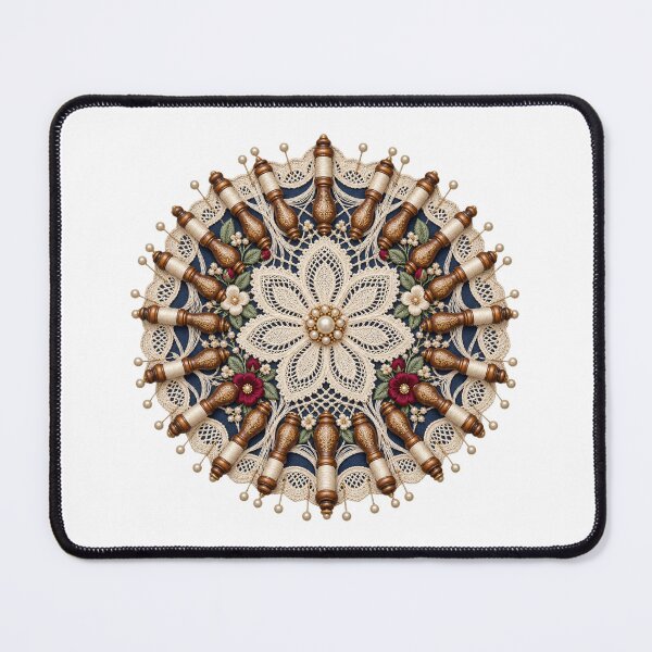 Item preview, Heirloom Bobbin Lace Floral Medallion designed and sold by UrbanCanvvas.