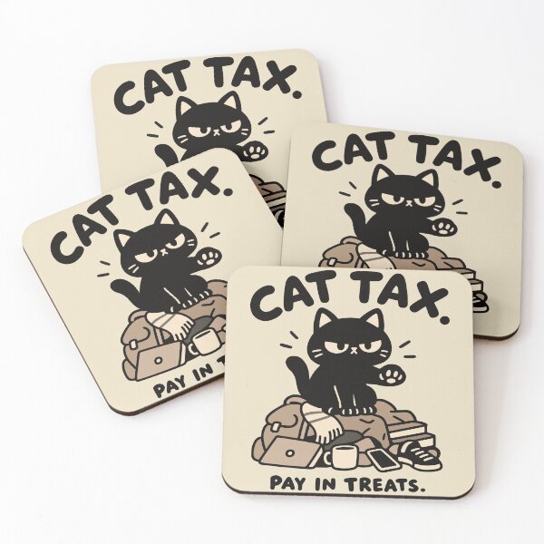 Item preview, Cat Tax Pay in Treats – Funny Black Cat Design designed and sold by MewMade.