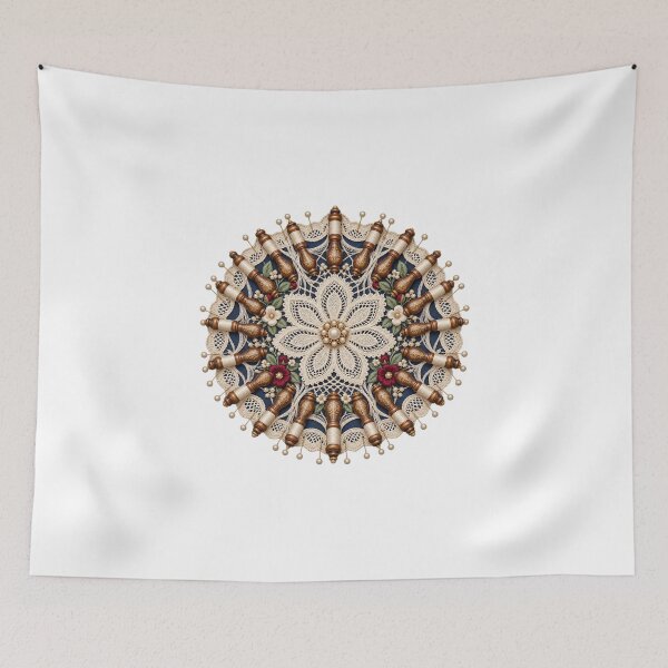 Item preview, Medallón floral de encaje de bolillos de herencia designed and sold by UrbanCanvvas.