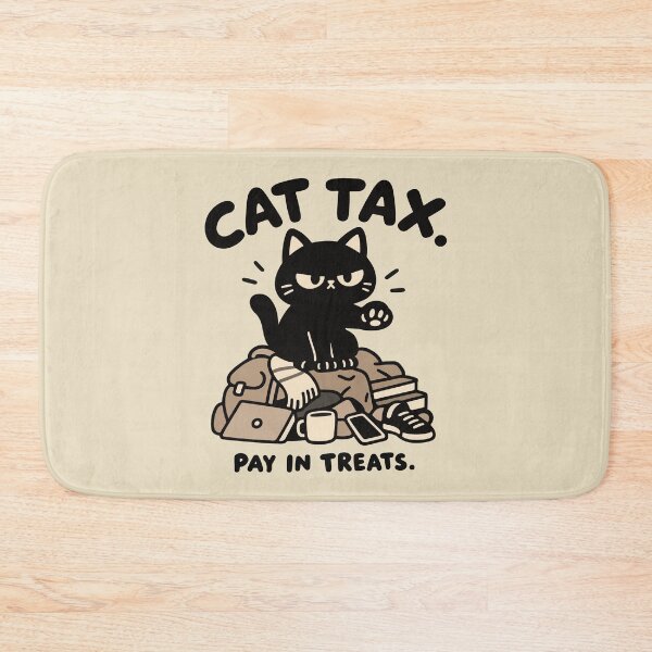 Item preview, Cat Tax Pay in Treats – Funny Black Cat Design designed and sold by MewMade.