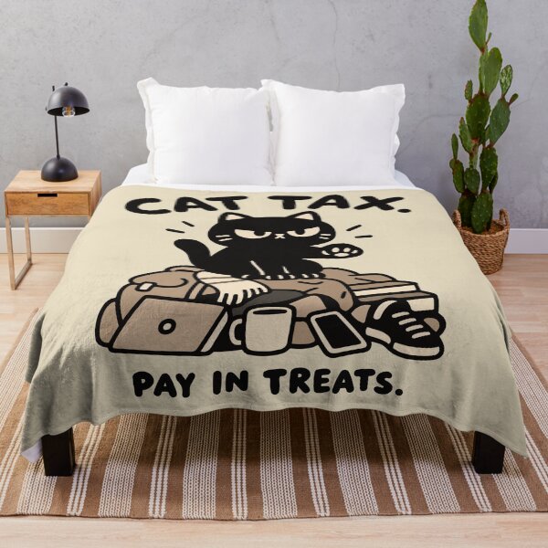 Item preview, Cat Tax Pay in Treats – Funny Black Cat Design designed and sold by MewMade.