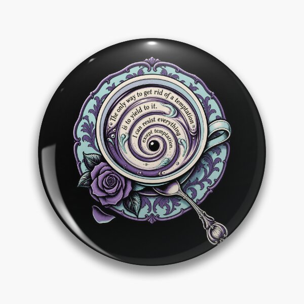 Item preview, Dorian Gray Temptation Quote in a Purple Teacup designed and sold by Fenay Designs.