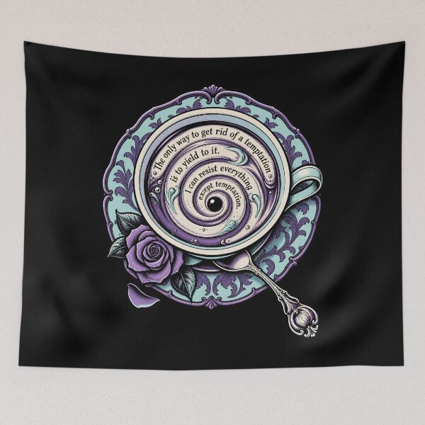 Item preview, Dorian Gray Temptation Quote in a Purple Teacup designed and sold by Fenay Designs.