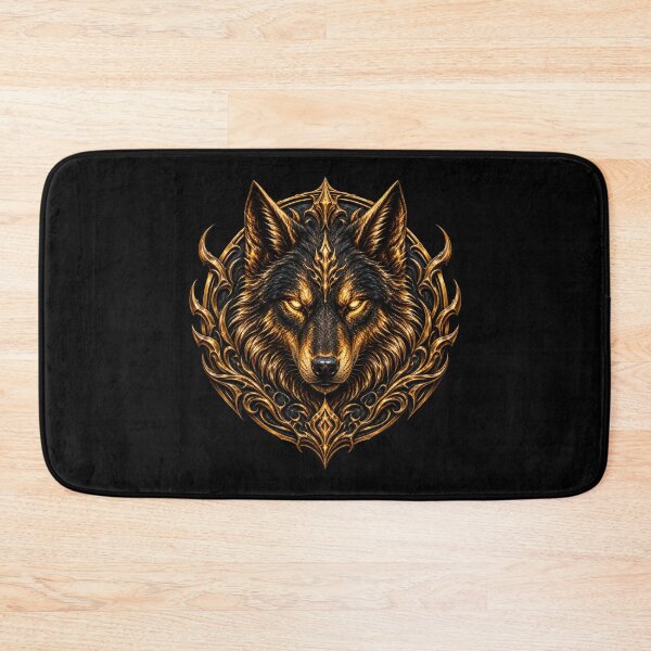 Item preview, Black Gold Gothic Wolf Emblem Art designed and sold by D69 Designs.