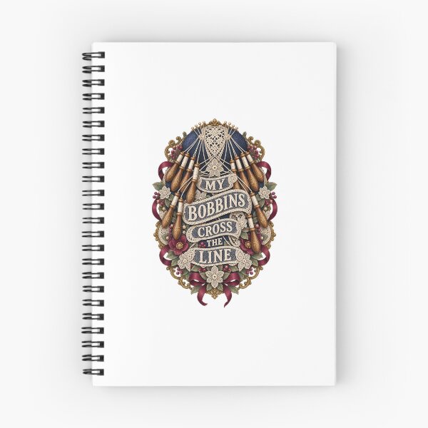 Item preview, Bobbins Cross the Line Illustrated Lace Art designed and sold by UrbanCanvvas.