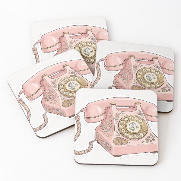 Item preview, Retro Pink Rotary Phone Aesthetic - Vintage Telephone Sticker Vector Design designed and sold by Nubian Style.