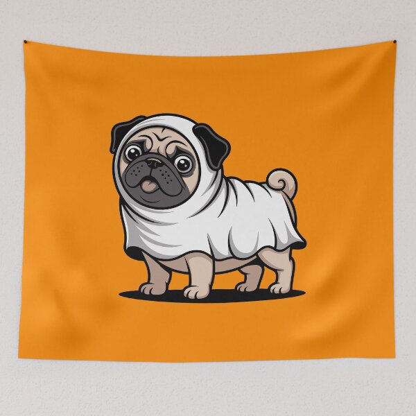Item preview, Funny Pug Ghost Halloween Costume Spooky Dog Design designed and sold by styleonestaa.