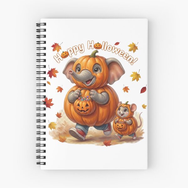 Item preview, Happy Halloween Cute Pumpkin Costume Elephant and Mouse designed and sold by BonnieGlam13.