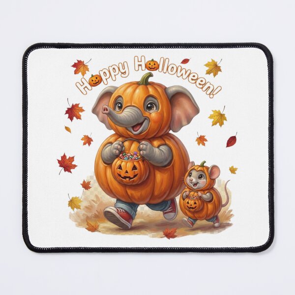 Item preview, Happy Halloween Cute Pumpkin Costume Elephant and Mouse designed and sold by BonnieGlam13.