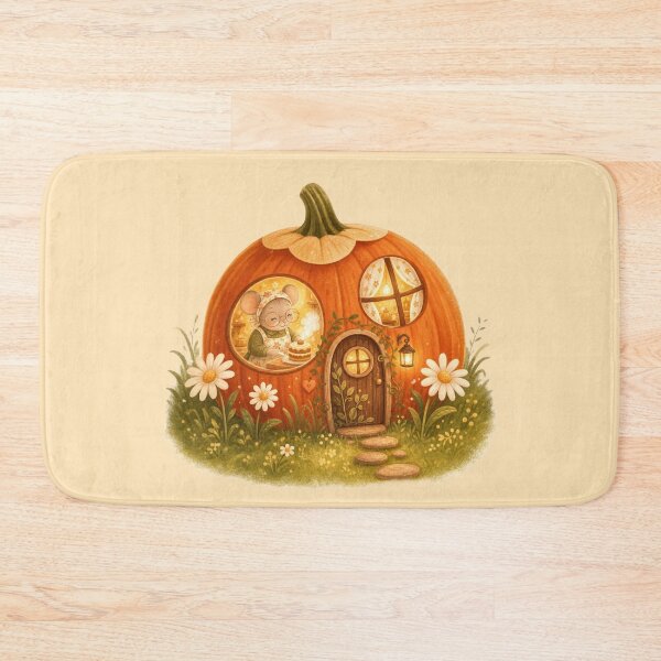 Item preview, Autumn Pumpkin Mouse House  Whimsical Fall Illustration with Cozy Cottage Vibes designed and sold by Bloomie_Studio .