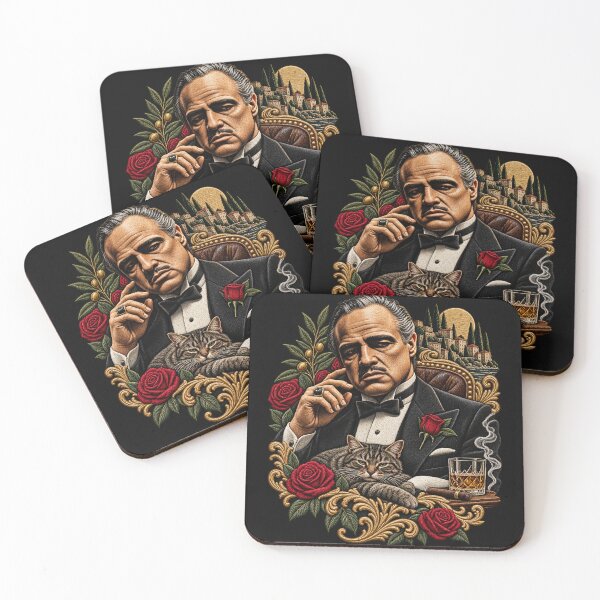 Item preview, Embroidered Marlon Brando Mafia Don Portrait – Luxury Vintage Gangster Art designed and sold by Emoji Emblems.
