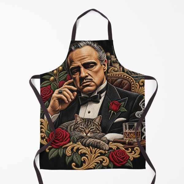 Item preview, Embroidered Marlon Brando Mafia Don Portrait – Luxury Vintage Gangster Art designed and sold by Emoji Emblems.