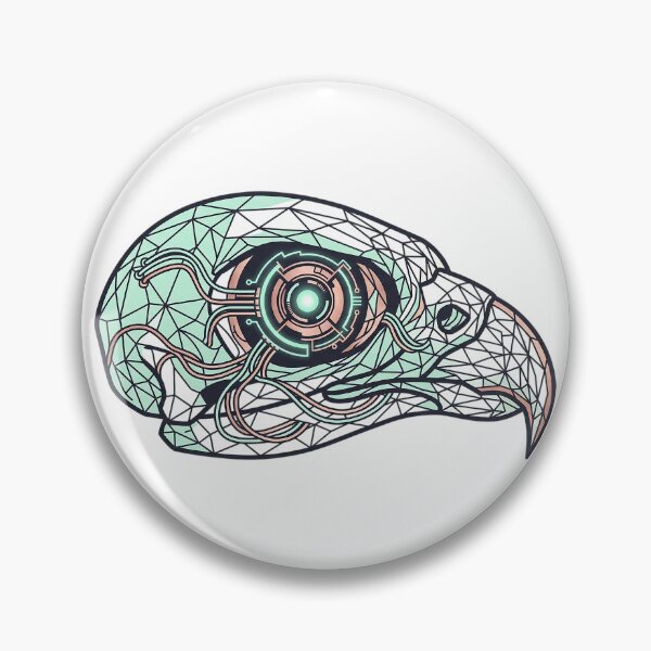 Item preview, Cyberpunk Geometric Eagle Head - Futuristic Sci-Fi Bird Vector Design designed and sold by Nubian Style.
