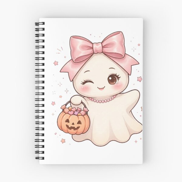 Item preview, Cute Coquette Ghost With Pink Bow Halloween PNG designed and sold by Worn and Witty.