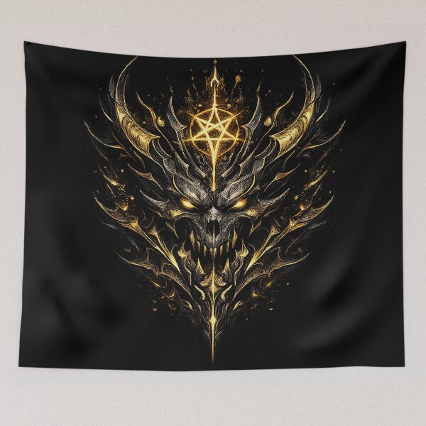 Item preview, Black Gold Gothic Demon Emblem Art designed and sold by D69 Designs.