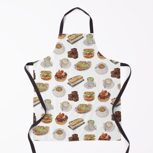 Item preview, Watercolor Café Brunch – Coffee, Matcha, Pancakes & Avocado Toast Pattern designed and sold by Qualali Studio.