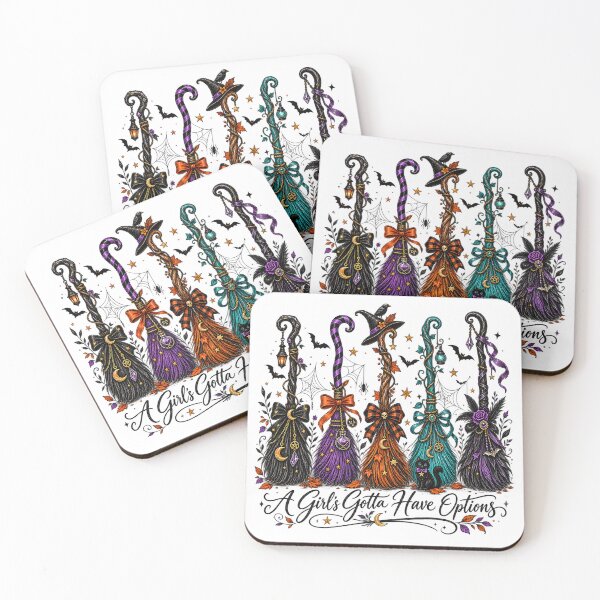 Item preview, A Girls Gotta Have Options Witch Broomstick Halloween Art designed and sold by DesignArtist.ia.
