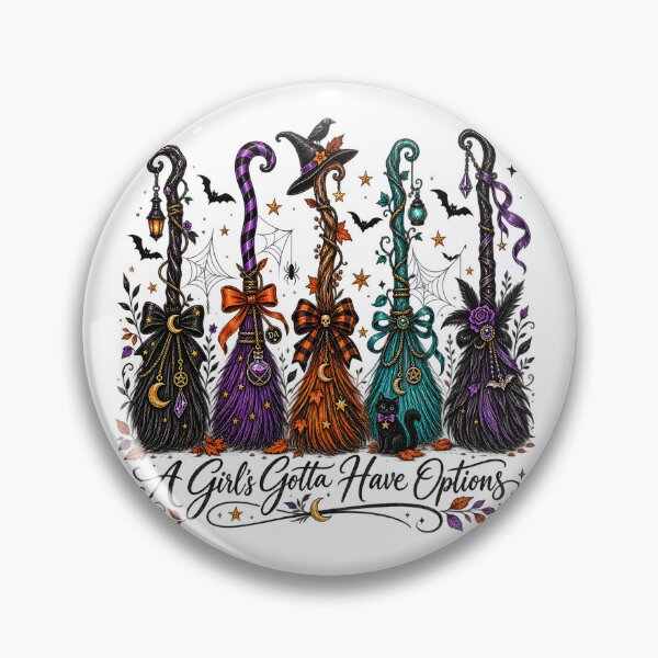 Item preview, A Girls Gotta Have Options Witch Broomstick Halloween Art designed and sold by DesignArtist.ia.