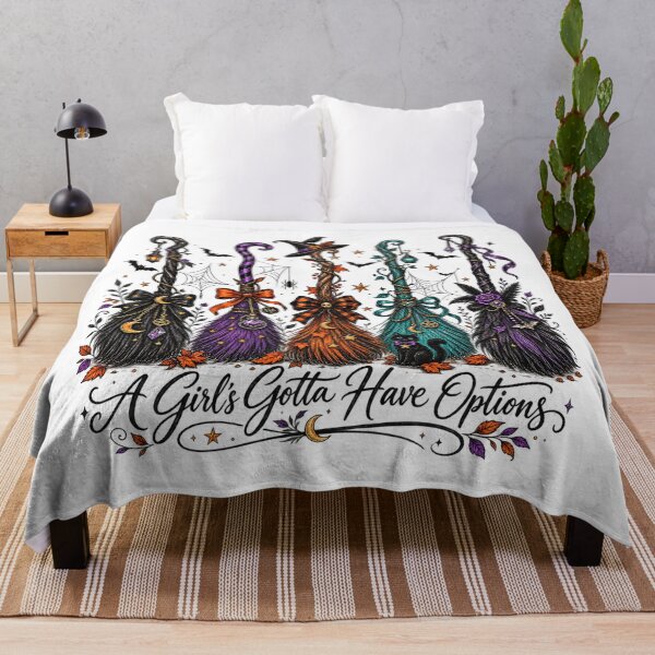 Item preview, A Girls Gotta Have Options Witch Broomstick Halloween Art designed and sold by DesignArtist.ia.
