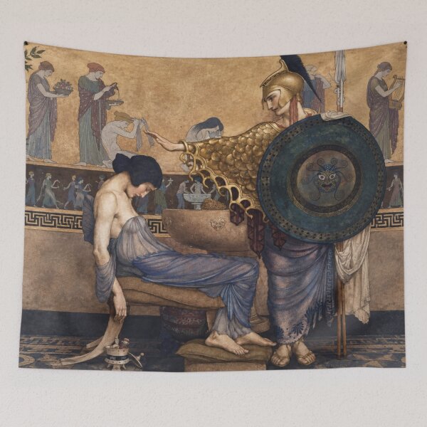 Item preview, The goddess Athena - Classical Painting Greek Mythology Scene Warrior Vintage Art Lovers designed and sold by RickE.