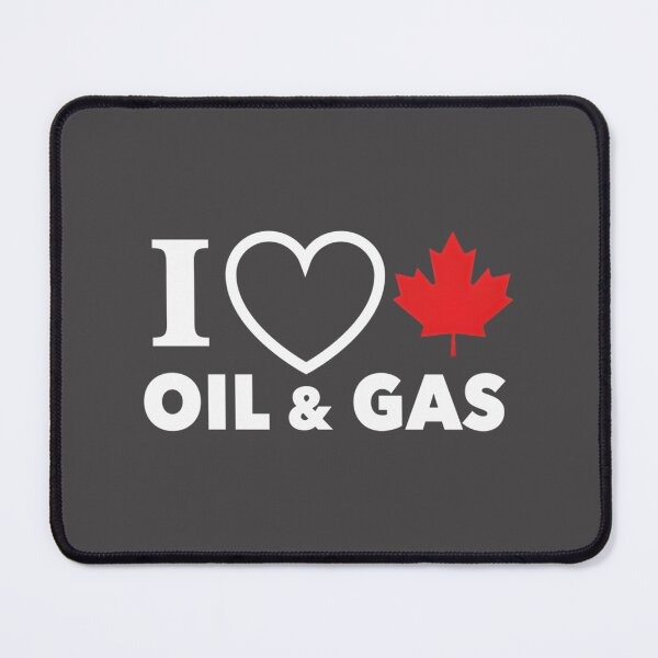 Item preview, I Love Canadian Oil and Gas with Red Heart and Maple Leaf Design Featuring Alberta Pipelines on Black Background designed and sold by richard143.