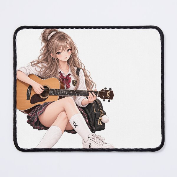 Item preview, Anime Schoolgirl Playing Acoustic Guitar designed and sold by GRFORA.