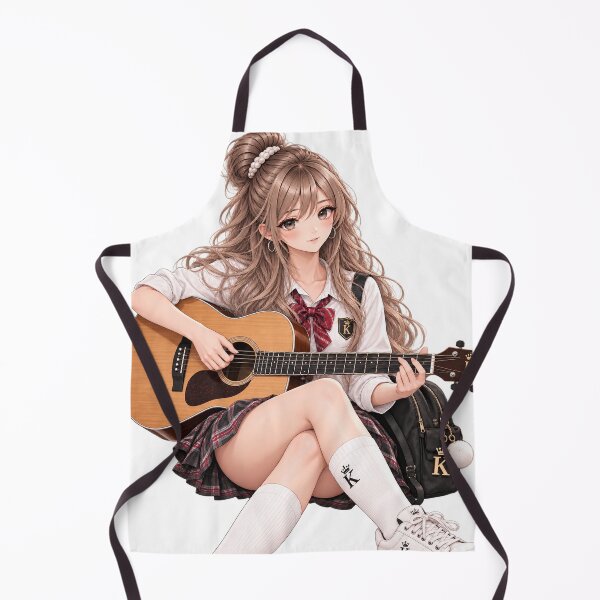 Item preview, Anime Schoolgirl Playing Acoustic Guitar designed and sold by GRFORA.