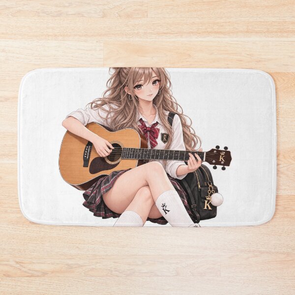 Item preview, Anime Schoolgirl Playing Acoustic Guitar designed and sold by GRFORA.