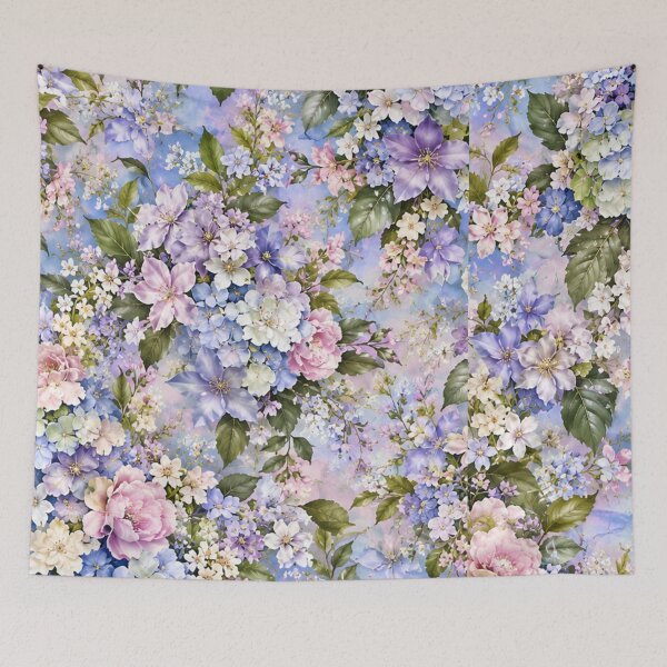 Item preview, Pastel Hydrangea and Paint Splatter Mixed Media Art designed and sold by THE SPLATTERED HAUS BY SAGE BANKS.