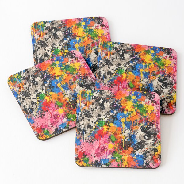 Item preview, Primary Spectrum Splatter Action Abstract Art designed and sold by THE SPLATTERED HAUS BY SAGE BANKS.