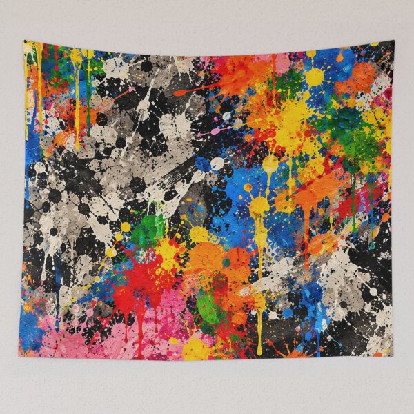 Item preview, Primary Spectrum Splatter Action Abstract Art designed and sold by THE SPLATTERED HAUS BY SAGE BANKS.