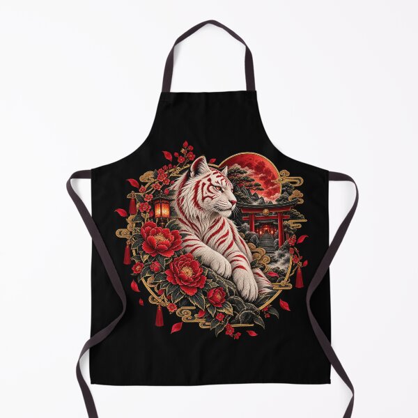 Item preview, Japanese White Tiger Peony Fantasy Art designed and sold by D69 Designs.