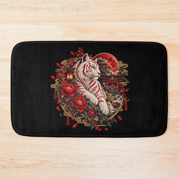 Item preview, Japanese White Tiger Peony Fantasy Art designed and sold by D69 Designs.