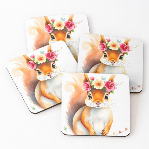 Item preview, Squirrel Wearing Floral Crown designed and sold by ARTAFACT.
