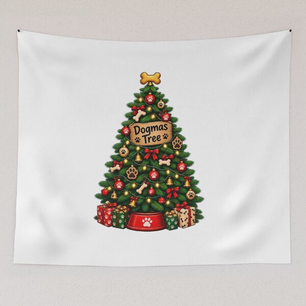Item preview, Dogmas Tree Christmas Dog Lover Funny Christmas Tree Holiday Design designed and sold by Fine Art California.