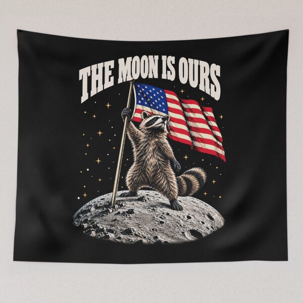 Item preview, The Moon Is Ours Raccoon Trash Panda  designed and sold by CamilleNorris.