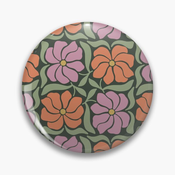 Item preview, Midnight Olive Flowers | Muted Retro Floral Pattern designed and sold by Petternoholic.