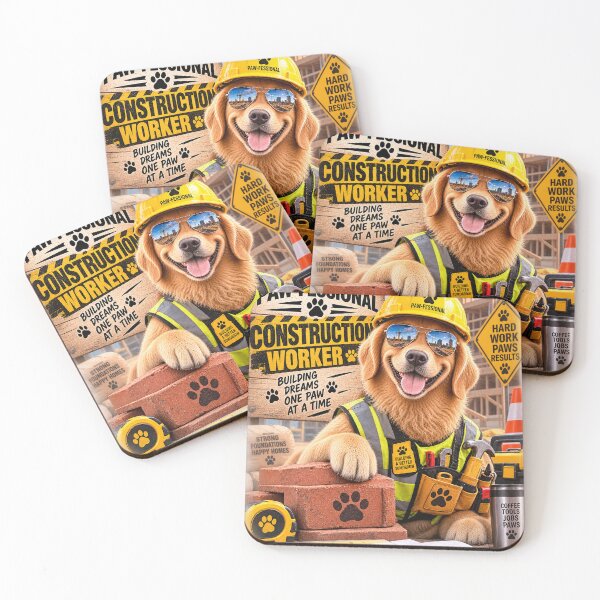 Item preview, Funny Dog Construction Worker – PAW-FESSIONAL Builder Gift designed and sold by TeeVibeHaus.